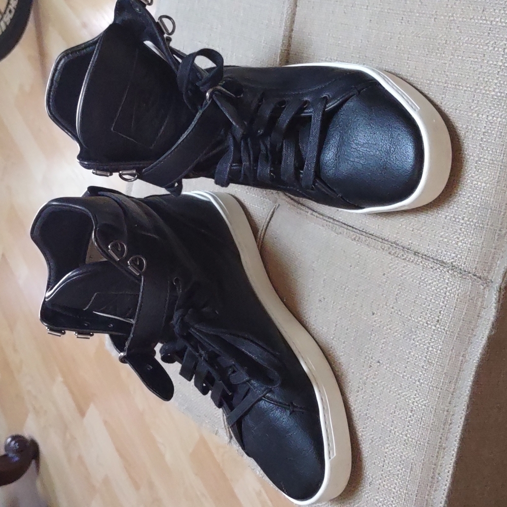Rag and bone high top leather sneakers.
